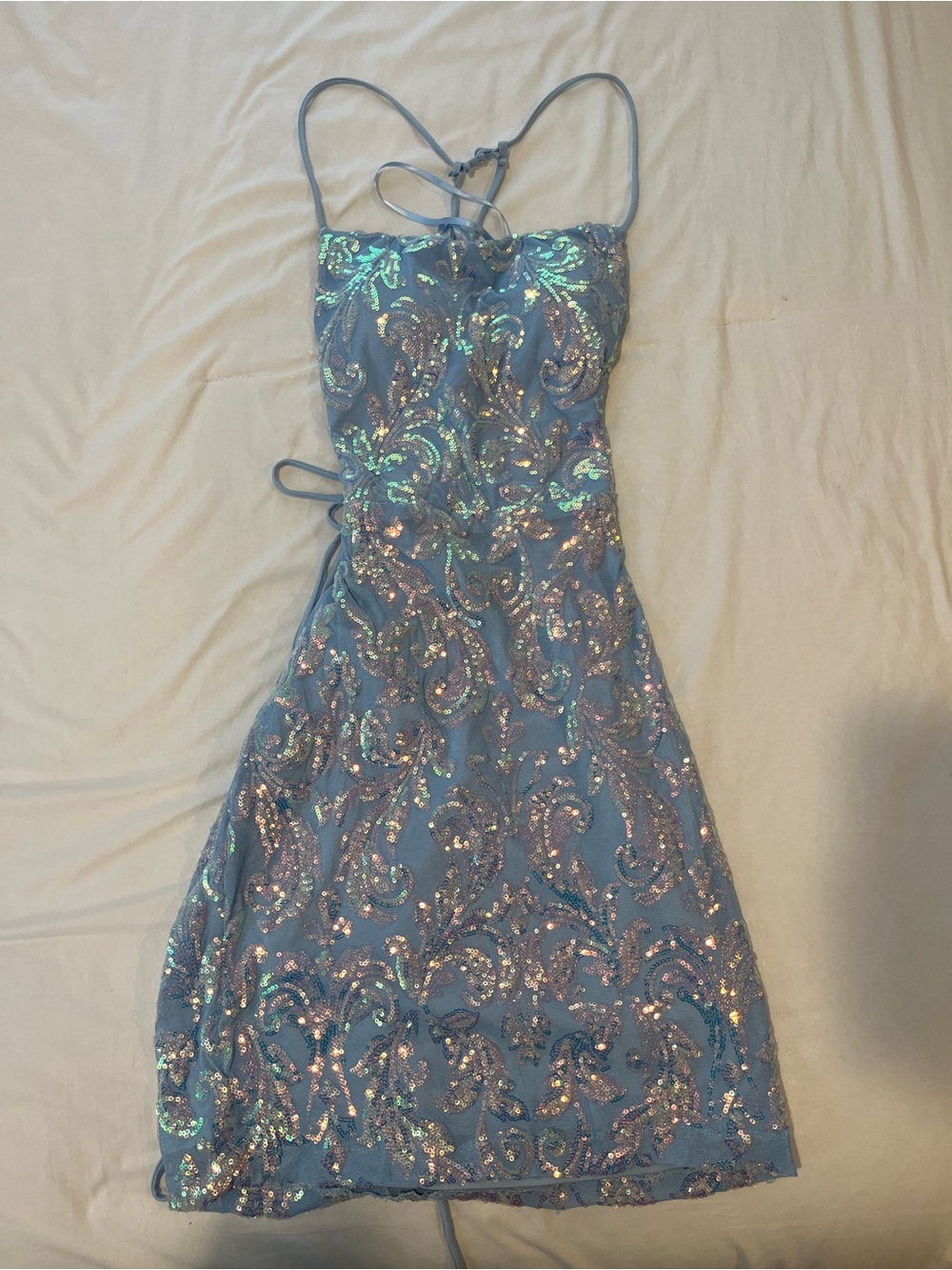 NWT Windsor Iridescent Sequin Paisley Mini Dress size large